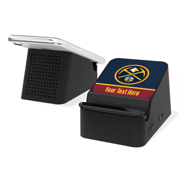 Denver Nuggets Personalized Endzone Solid Wireless Charging Station and Bluetooth Speaker