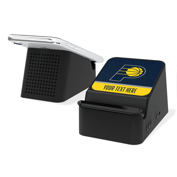 Indiana Pacers Personalized Endzone Solid Wireless Charging Station and Bluetooth Speaker