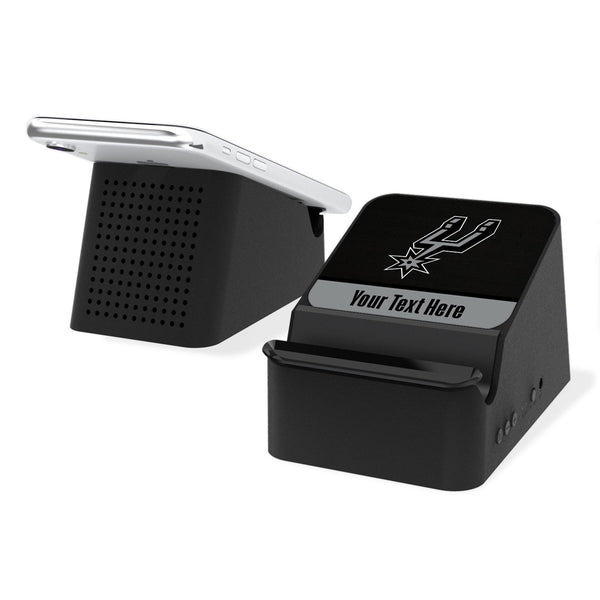 San Antonio Spurs Personalized Endzone Solid Wireless Charging Station and Bluetooth Speaker