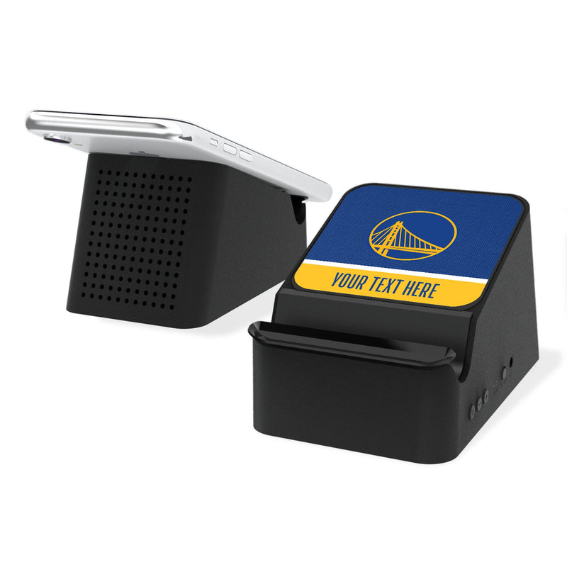 Golden State Warriors Personalized Endzone Solid Wireless Charging Station and Bluetooth Speaker