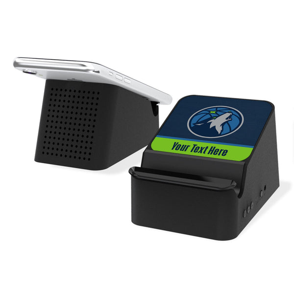 Minnesota Timberwolves Personalized Endzone Solid Wireless Charging Station and Bluetooth Speaker