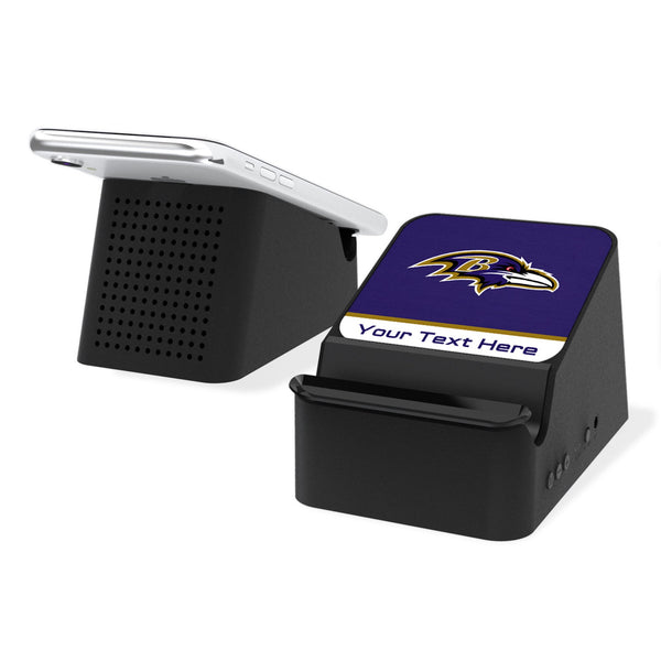 Baltimore Ravens Personalized Endzone Solid Wireless Charging Station and Bluetooth Speaker
