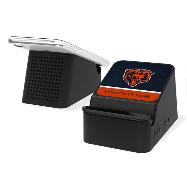 Chicago Bears Personalized Endzone Solid Wireless Charging Station and Bluetooth Speaker