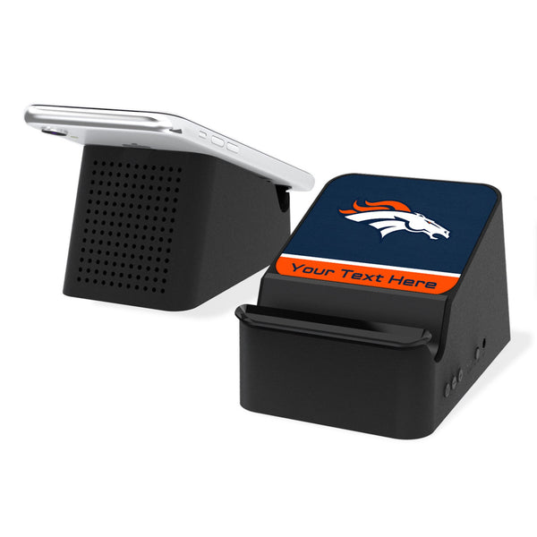 Denver Broncos Personalized Endzone Solid Wireless Charging Station and Bluetooth Speaker