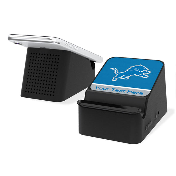 Detroit Lions Personalized Endzone Solid Wireless Charging Station and Bluetooth Speaker