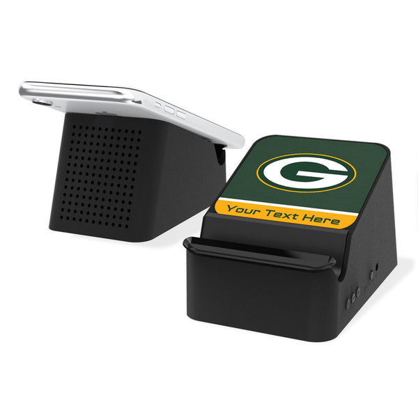 Green Bay Packers Personalized Endzone Solid Wireless Charging Station and Bluetooth Speaker