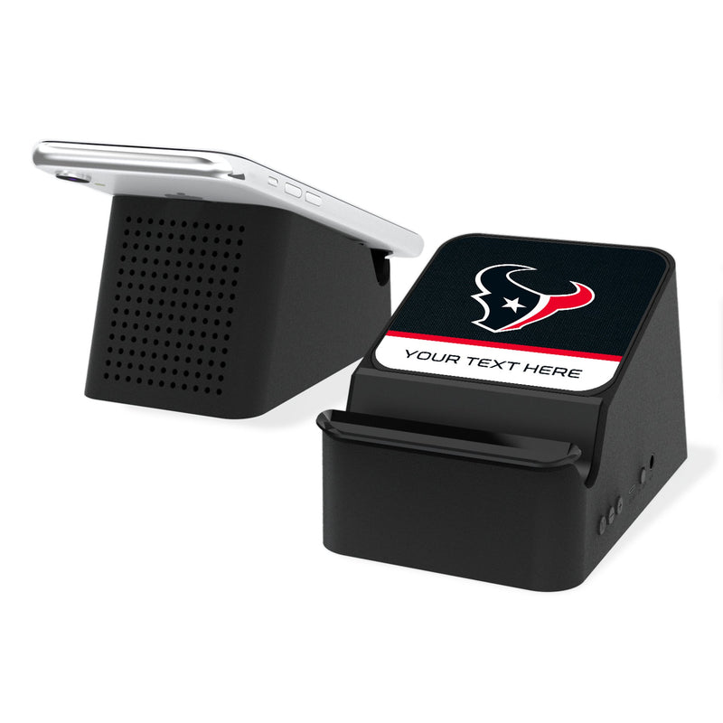 Houston Texans Personalized Endzone Solid Wireless Charging Station and Bluetooth Speaker
