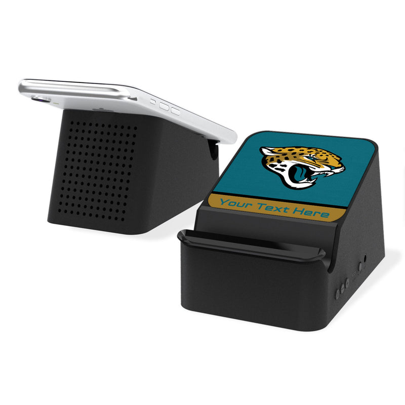 Jacksonville Jaguars Personalized Endzone Solid Wireless Charging Station and Bluetooth Speaker