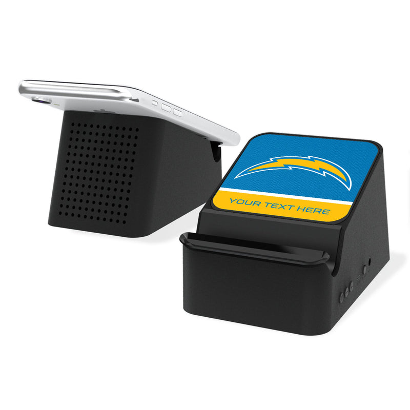 Los Angeles Chargers Personalized Endzone Solid Wireless Charging Station and Bluetooth Speaker