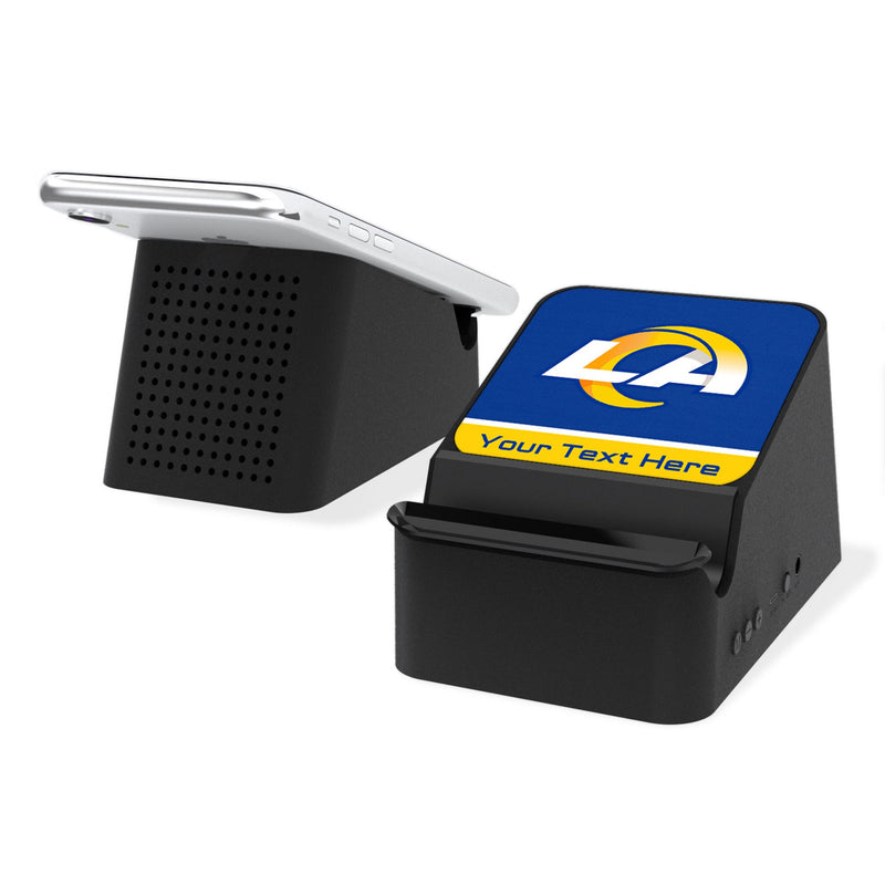 Los Angeles Rams Personalized Endzone Solid Wireless Charging Station and Bluetooth Speaker