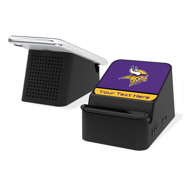Minnesota Vikings Personalized Endzone Solid Wireless Charging Station and Bluetooth Speaker