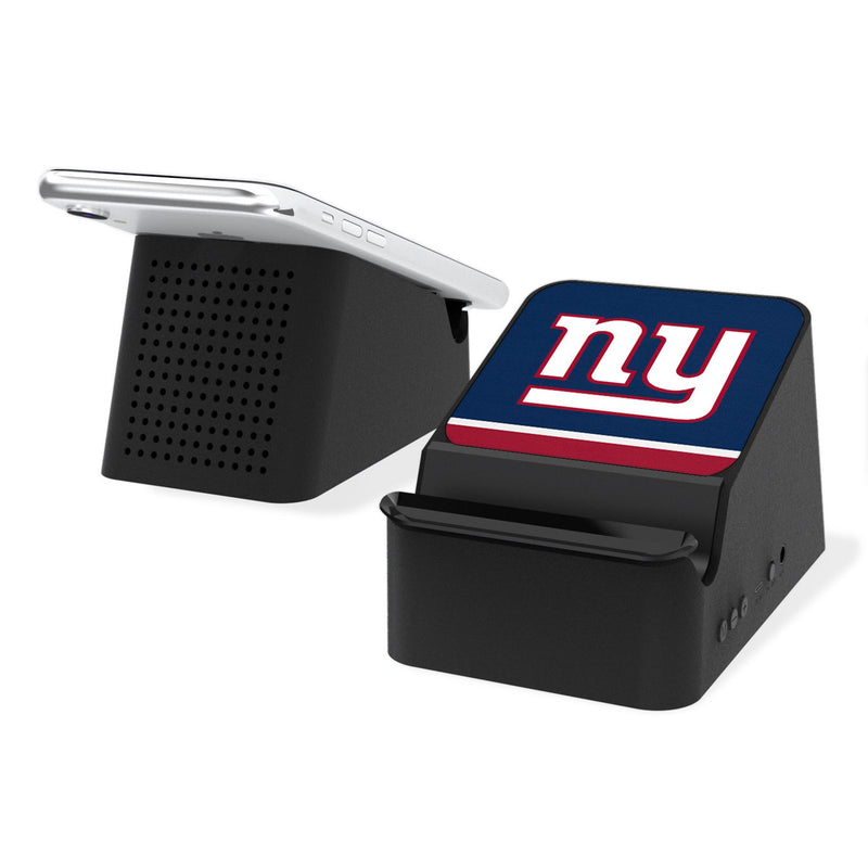 New York Giants Stripe Wireless Charging Station and Bluetooth Speaker