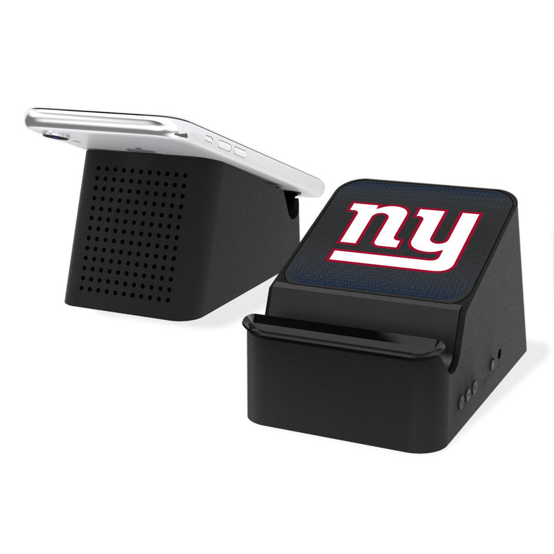 New York Giants Linen Wireless Charging Station and Bluetooth Speaker