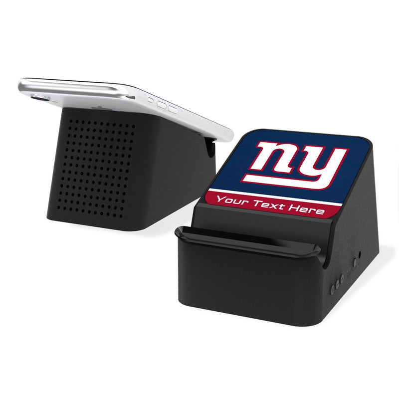 New York Giants Personalized Endzone Solid Wireless Charging Station and Bluetooth Speaker