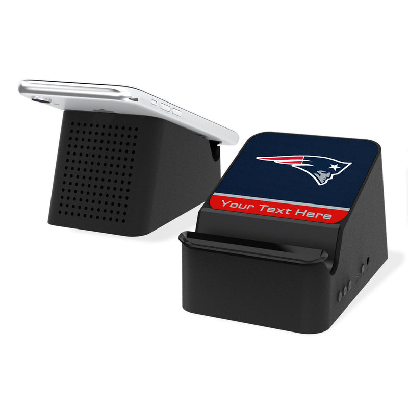New England Patriots Personalized Endzone Solid Wireless Charging Station and Bluetooth Speaker