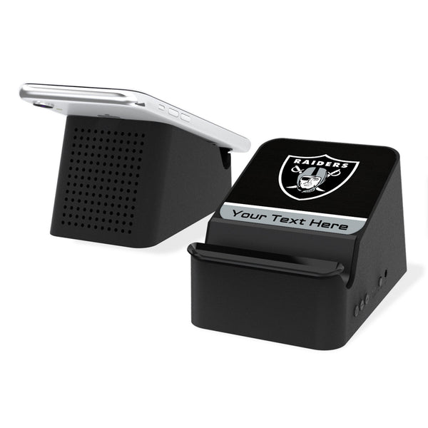 Las Vegas Raiders Personalized Endzone Solid Wireless Charging Station and Bluetooth Speaker
