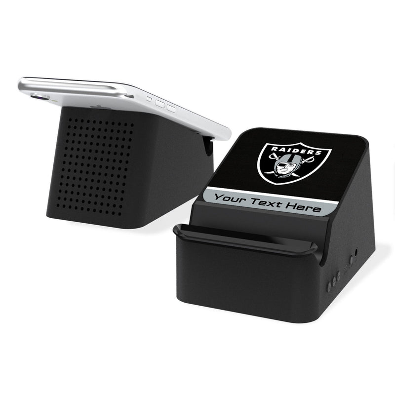 Las Vegas Raiders Personalized Endzone Solid Wireless Charging Station and Bluetooth Speaker