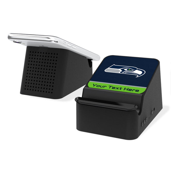 Seattle Seahawks Personalized Endzone Solid Wireless Charging Station and Bluetooth Speaker