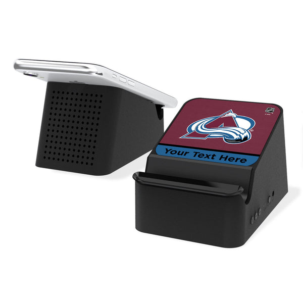 Colorado Avalanche Personalized Endzone Solid Wireless Charging Station and Bluetooth Speaker