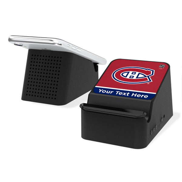 Montreal Canadiens Personalized Endzone Solid Wireless Charging Station and Bluetooth Speaker