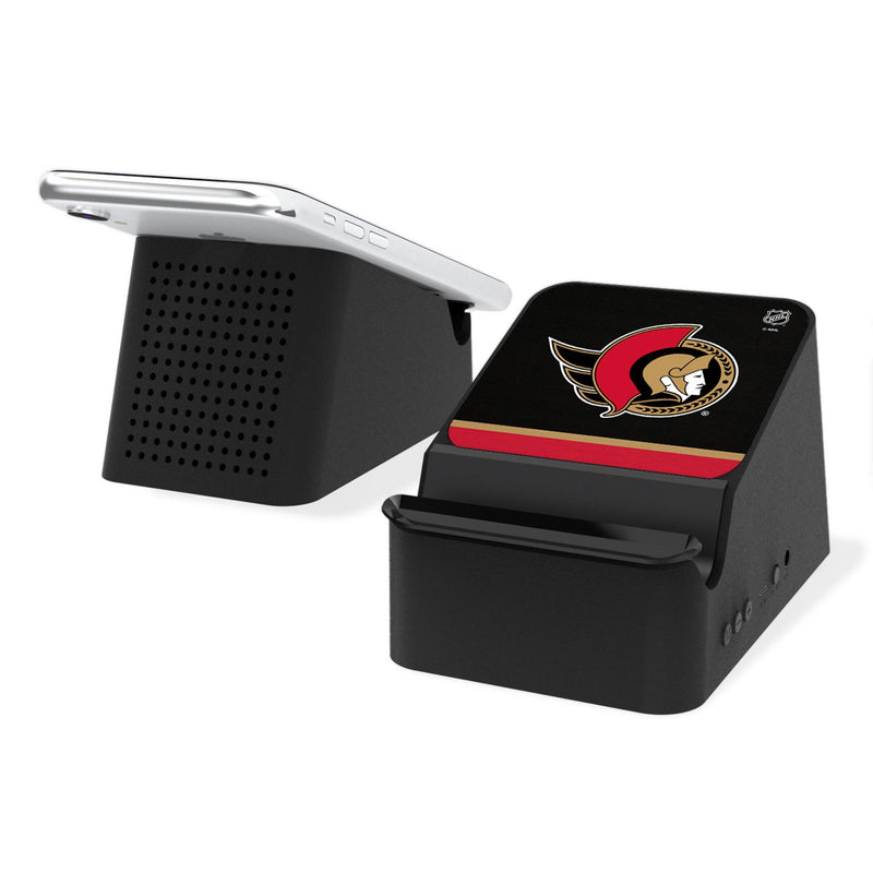 Ottawa Senators Stripe Wireless Charging Station and Bluetooth Speaker