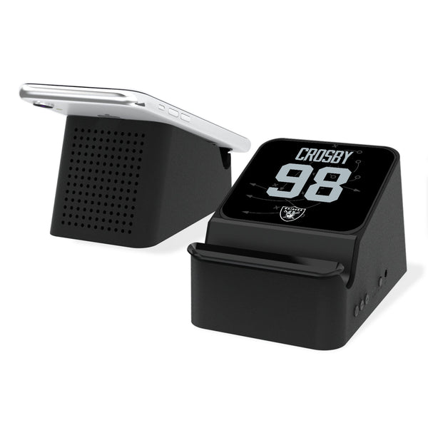 Maxx Crosby Las Vegas Raiders 98 Ready Wireless Charging Station and Bluetooth Speaker