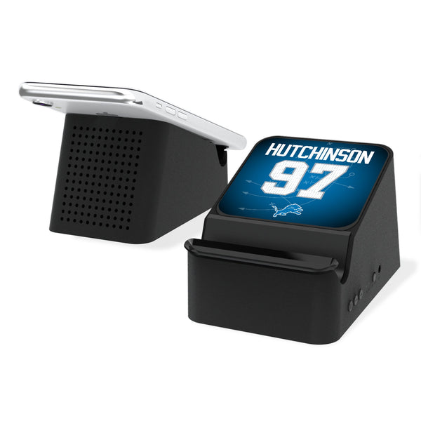 Aidan Hutchinson Detroit Lions 97 Ready Wireless Charging Station and Bluetooth Speaker
