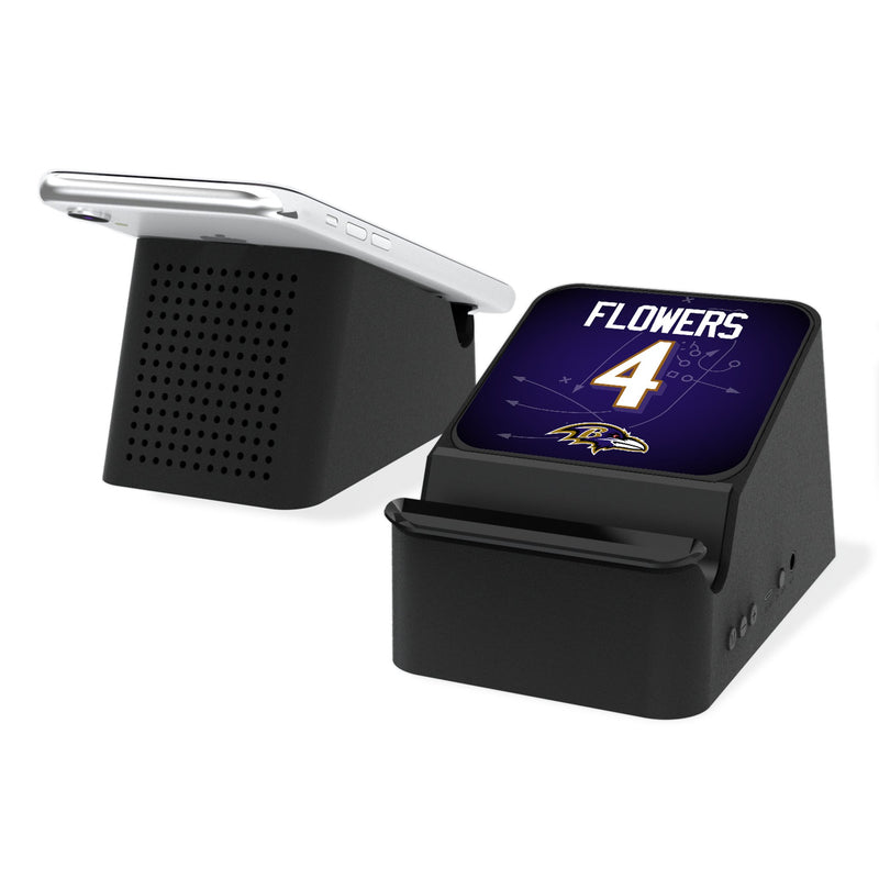 Zay Flowers Baltimore Ravens 4 Ready Wireless Charging Station and Bluetooth Speaker