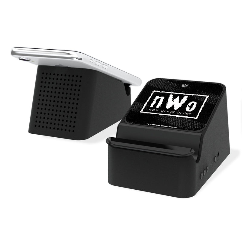 New World Order Steel Wireless Charging Station and Bluetooth Speaker