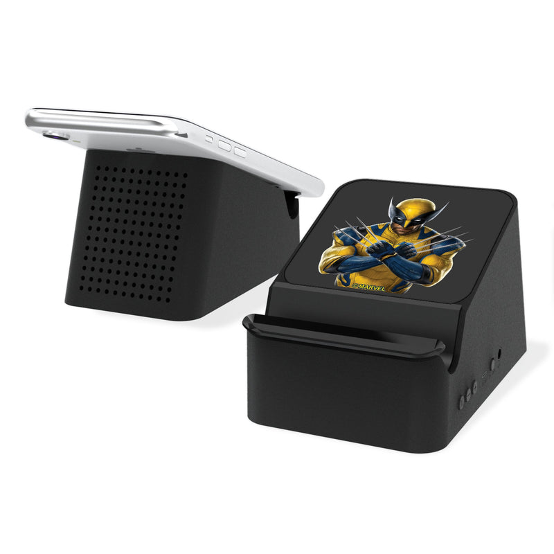 Marvel Deadpool Wolverine Badge Wireless Charging Station and Bluetooth Speaker