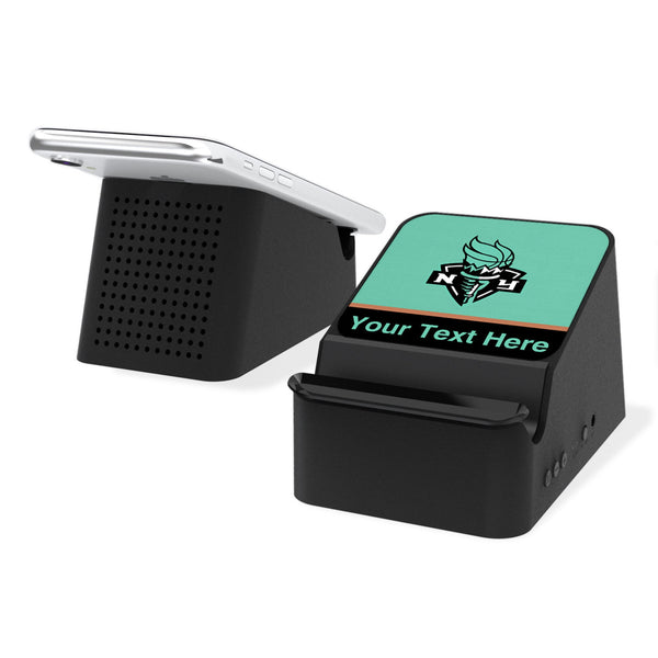 New York Liberty Personalized Endzone Solid Wireless Charging Station and Bluetooth Speaker