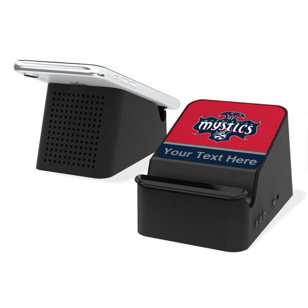 Washington Mystics Personalized Endzone Solid Wireless Charging Station and Bluetooth Speaker