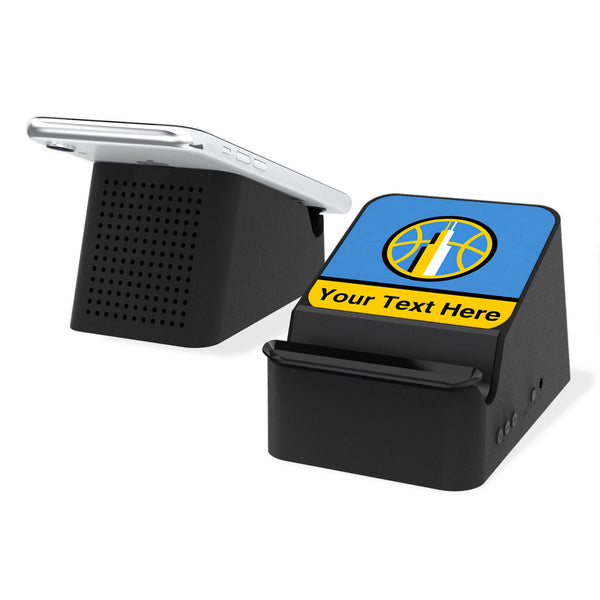 Chicago Sky Personalized Endzone Solid Wireless Charging Station and Bluetooth Speaker