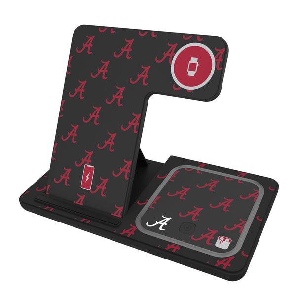 University of Alabama Crimson Tide Script A Fashion Pattern 3 in 1 Charging Station