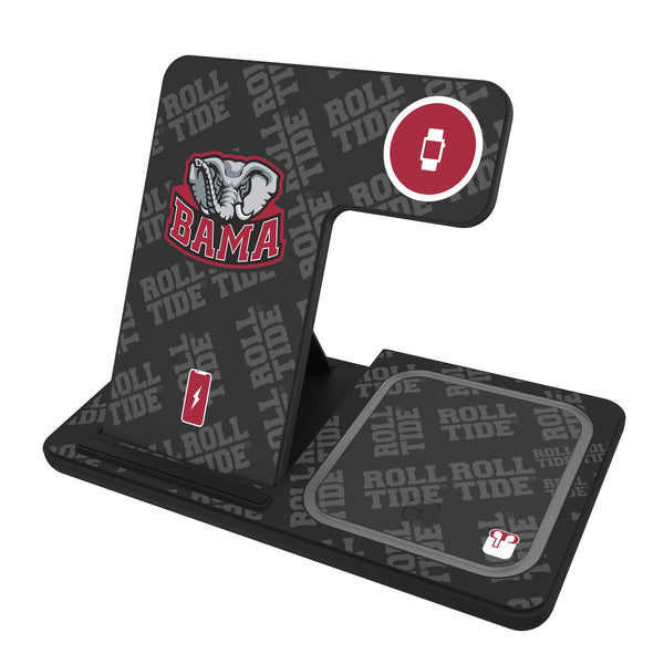University of Alabama Crimson Tide Script A Quadtile 3 in 1 Charging Station
