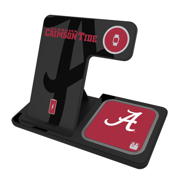 University of Alabama Crimson Tide Script A Monocolor Tilt 3 in 1 Charging Station