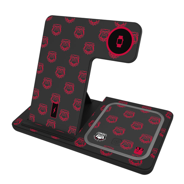 University of Georgia Bulldogs Uga Fashion Pattern 3 in 1 Charging Station