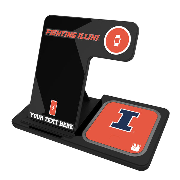 University of Illinois Fighting Illini Personalized Tilt 3 in 1 Charging Station
