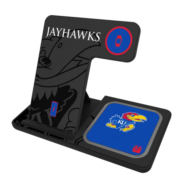 University of Kansas Jayhawks Monocolor Tilt 3 in 1 Charging Station