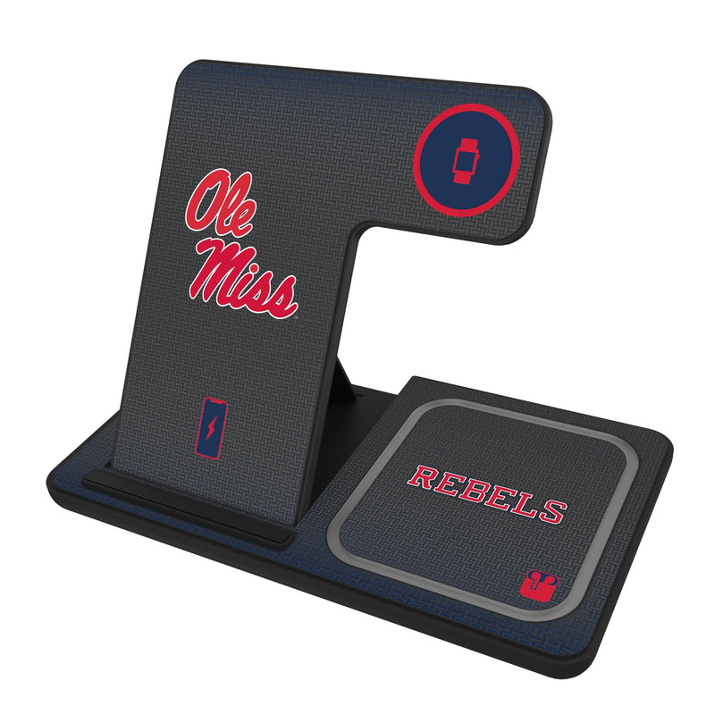 University of Mississippi Rebels Linen 3 in 1 Charging Station