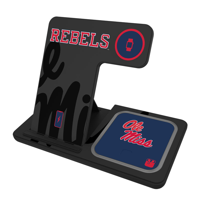 University of Mississippi Rebels Monocolor Tilt 3 in 1 Charging Station