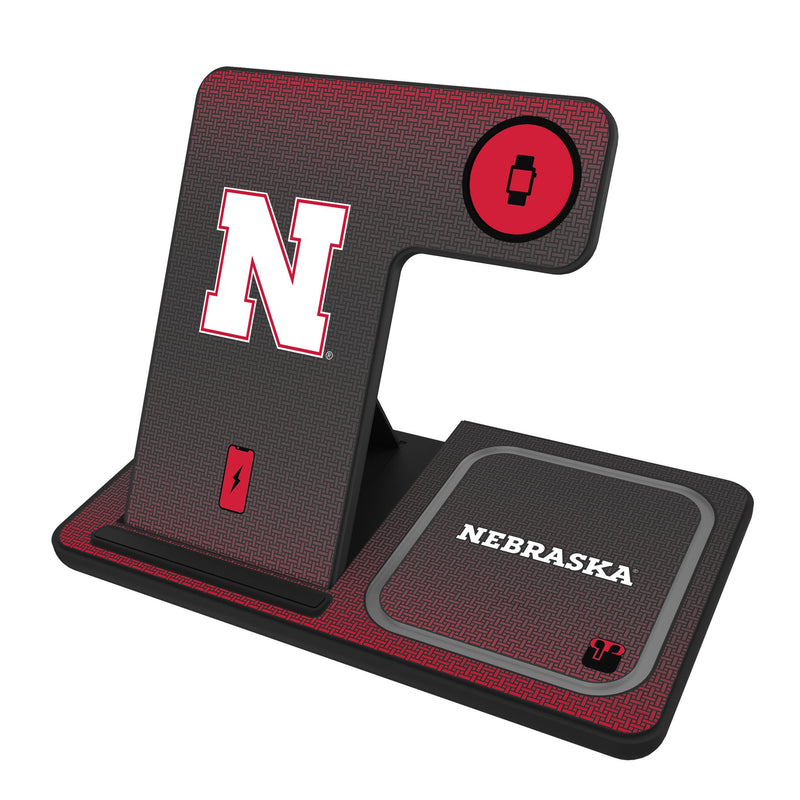 University of Nebraska Huskers Block N Linen 3 in 1 Charging Station