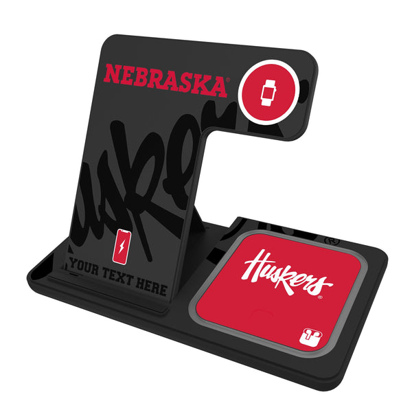 University of Nebraska Huskers Personalized Tilt 3 in 1 Charging Station