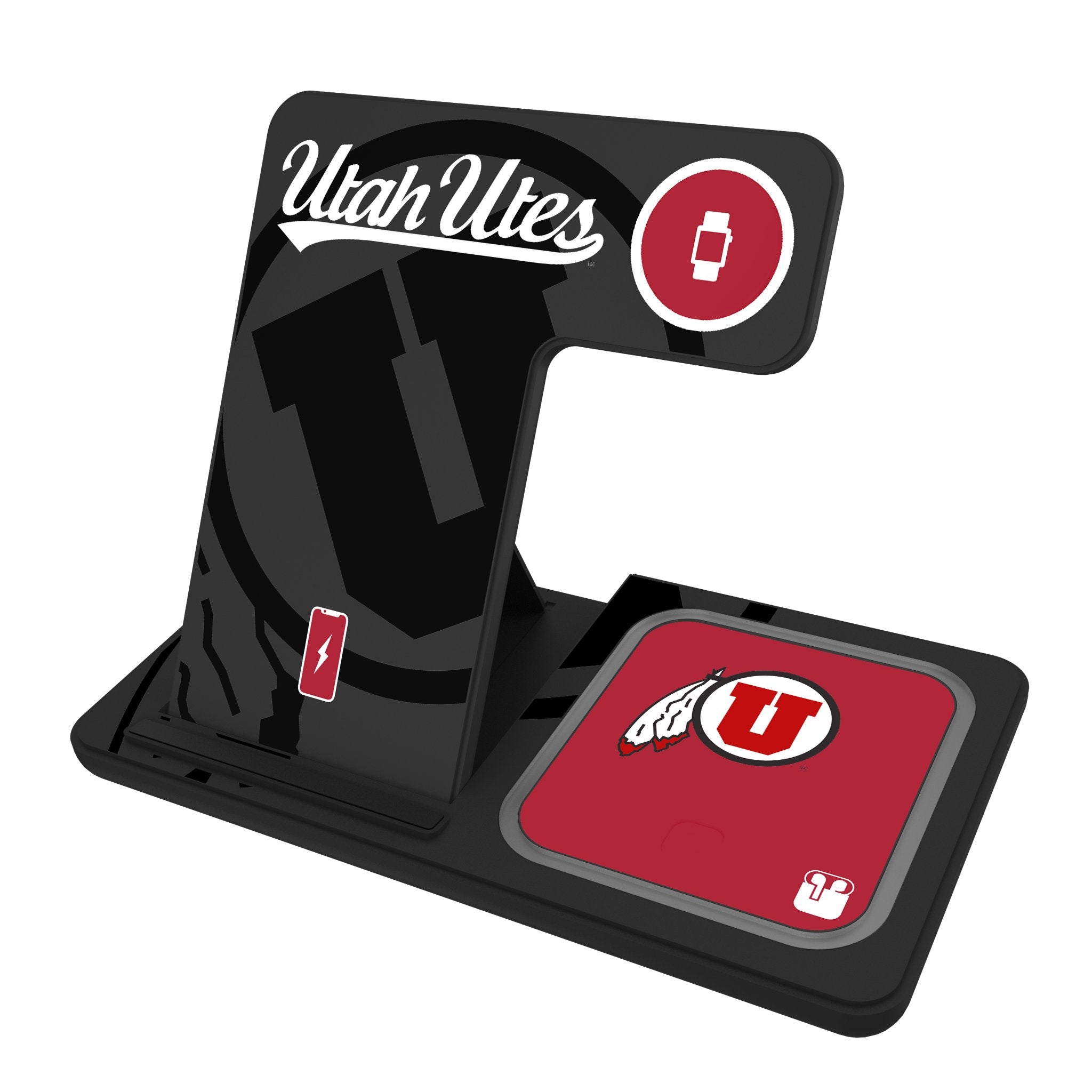 University of Utah Utes Monocolor Tilt 3 in 1 Charging Station
