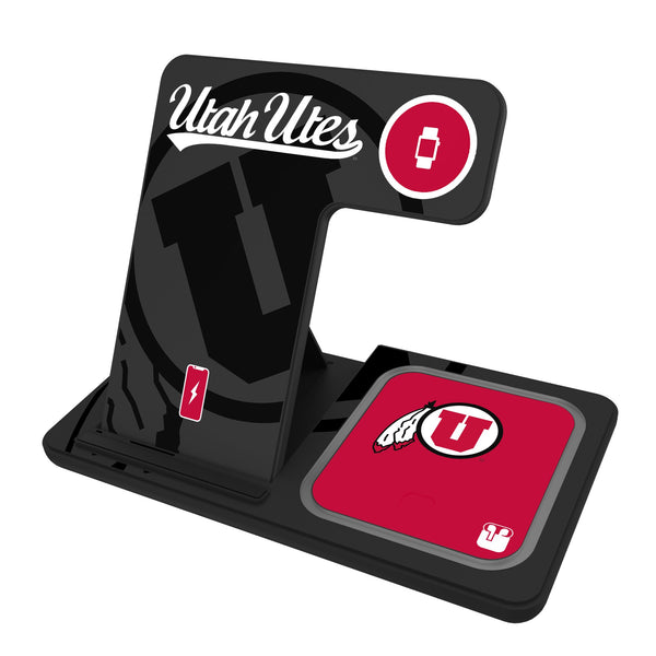 University of Utah Utes Monocolor Tilt 3 in 1 Charging Station