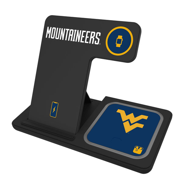 West Virginia University Mountaineers Monocolor Tilt 3 in 1 Charging Station
