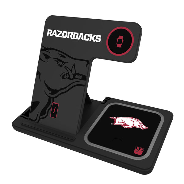 University of Arkansas Fayetteville Razorbacks Monocolor Tilt 3 in 1 Charging Station
