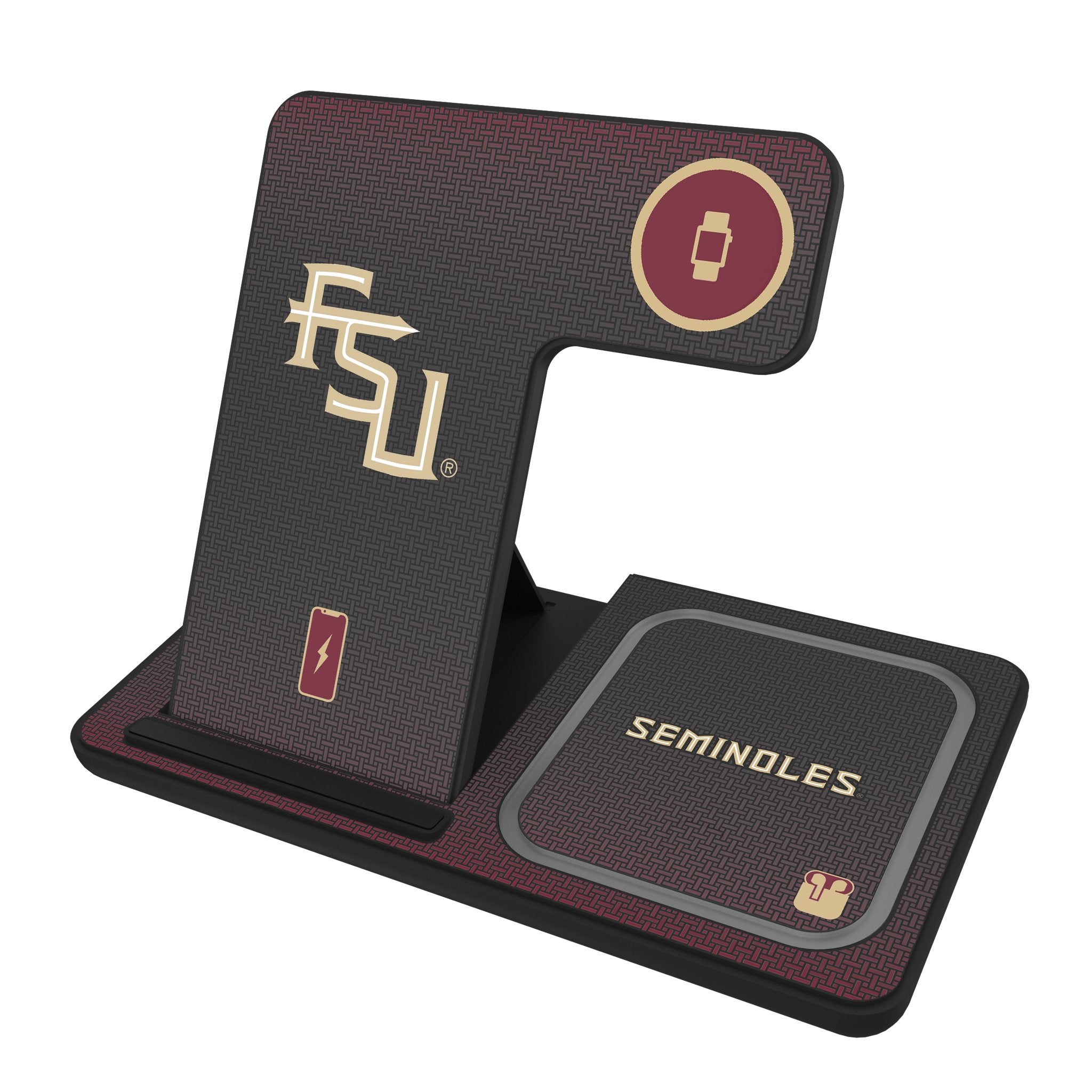 Florida State University Seminoles Athletic Wordmark Linen 3 in 1 Charging Station