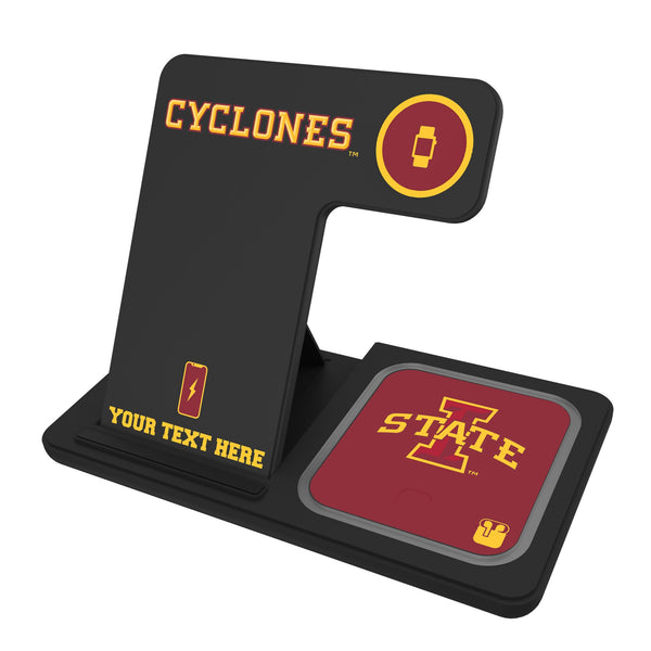 Iowa State University Cyclones Personalized Tilt 3 in 1 Charging Station