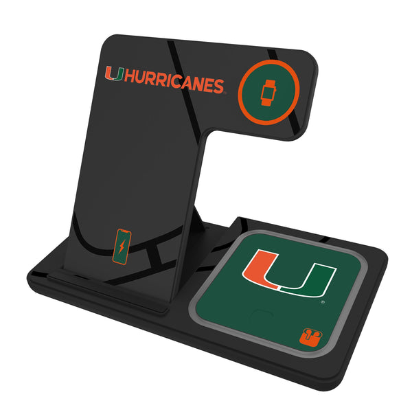 University of Miami Hurricanes Monocolor Tilt 3 in 1 Charging Station